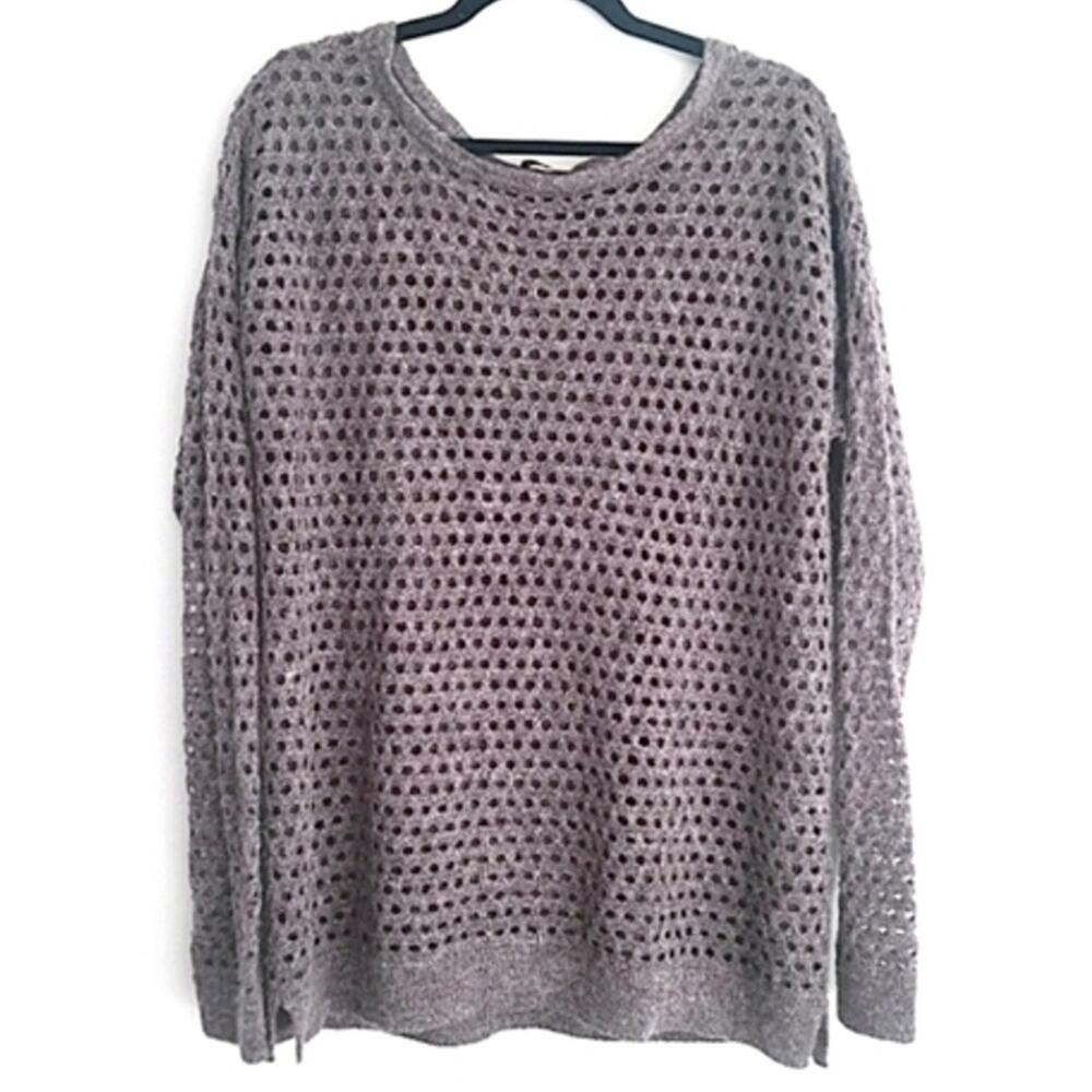 Outback Red Sweater Open Knit Minimalist Long Sleeve Textured